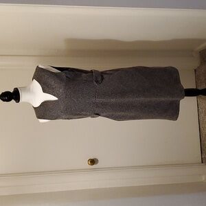 EUC Lands'End Grey and White Woven A line Dress Size 14